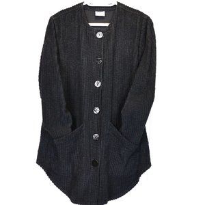 Color me Cotton Chunky Corduroy cardigan jacket  Charcoal Whimsigoth
